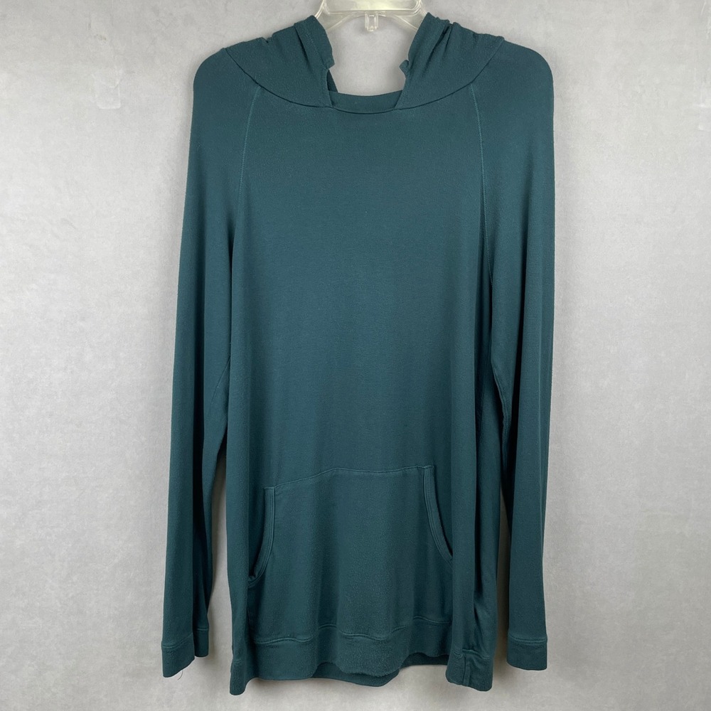 Ink Love and Peace Teal Green Modal Blend Stretch Lightweight Hoodie‎ M USA Made